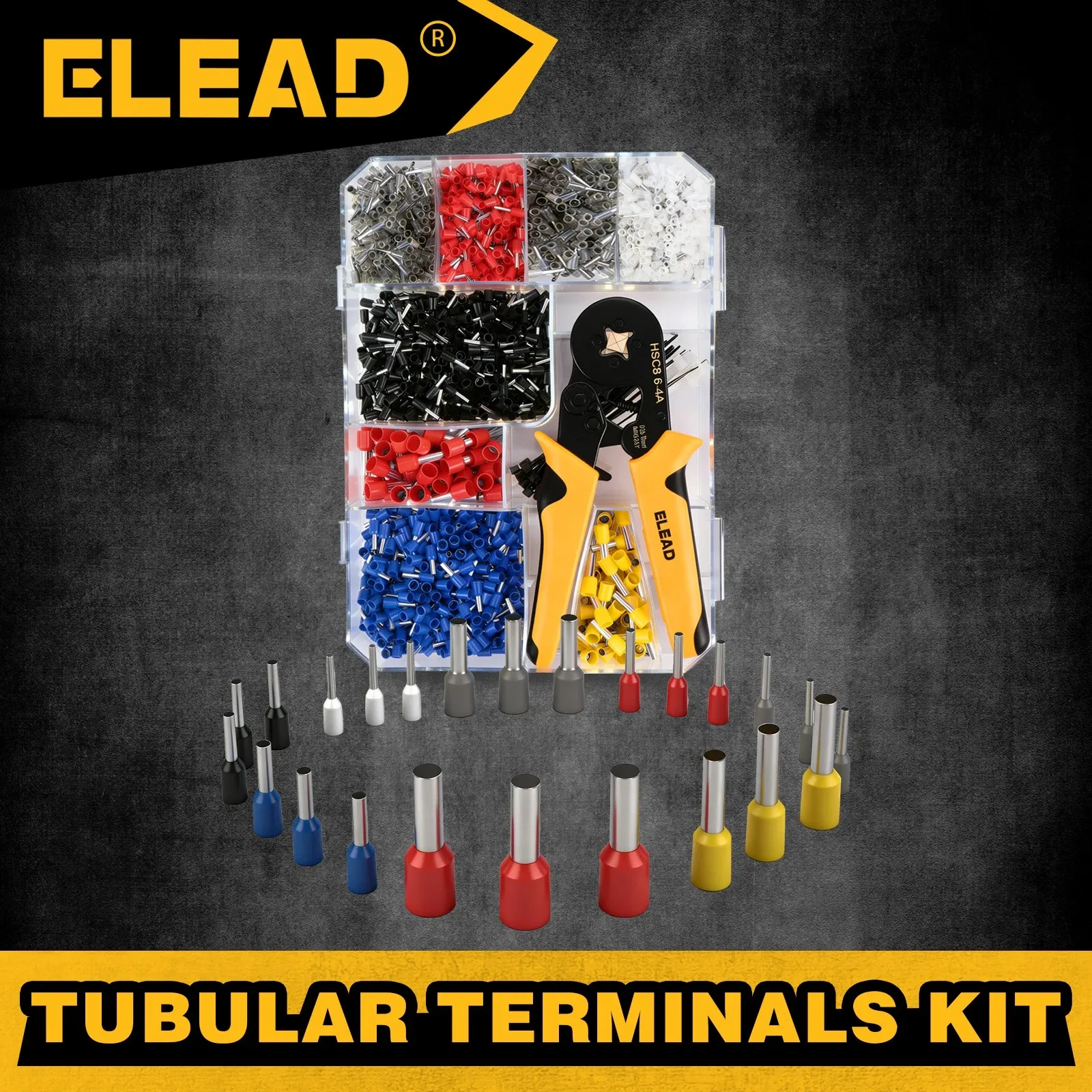 ELEAD 2180PCS Ferrule Crimping Tool Kit Wire Ferrules Ratchet Crimper AWG 23-7 - Image 1