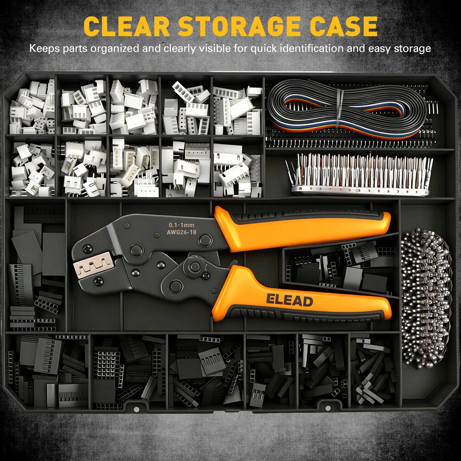 ELEAD 2020Pcs Ratcheting Crimp Tool w/ 2.54mm XH Connector Kit Arduino PCB - Image 3