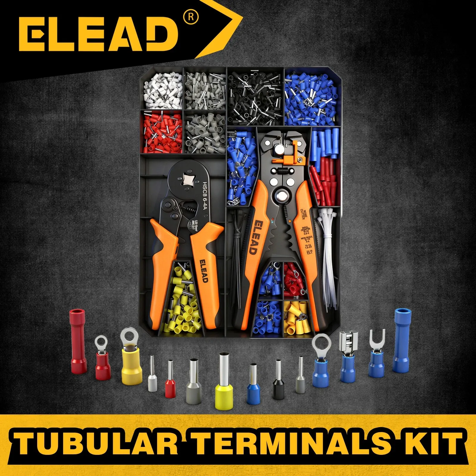 ELEAD 1188Pcs Ferrule Crimping Tool Kit w/ Automatic Wire Stripper & Crimper - Image 1