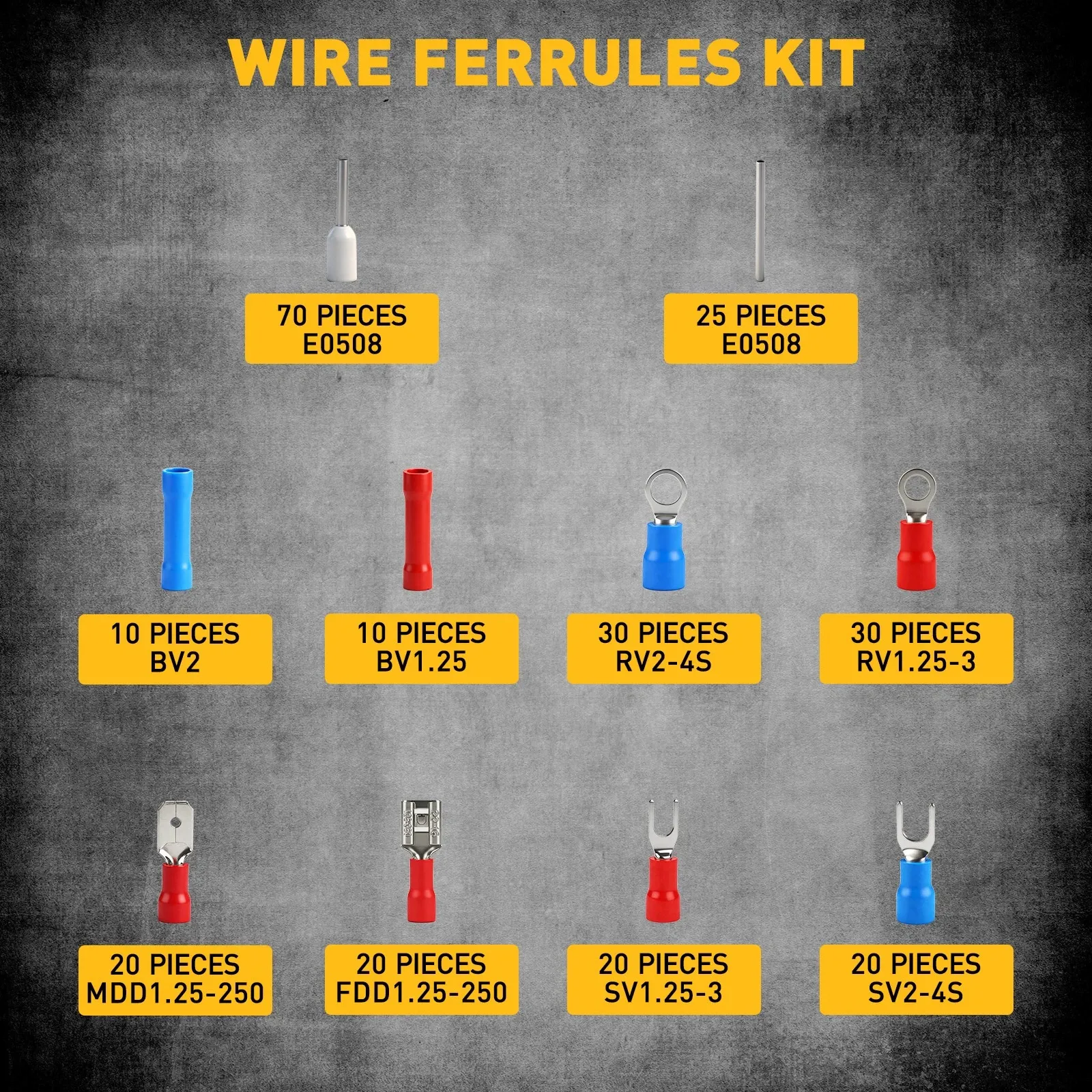ELEAD 321Pcs Electrical Wire Connectors Kit Assorted Terminals Ferrules Set - Image 4