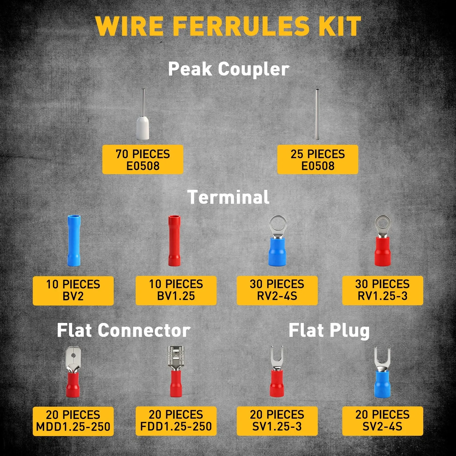 ELEAD 321Pcs Electrical Wire Connectors Kit Assorted Terminals Ferrules Set - Image 5