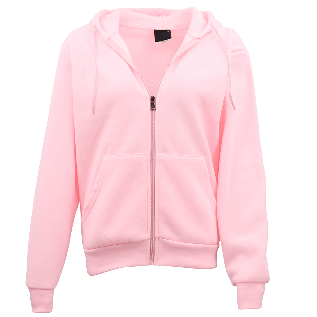Adult Unisex Zip Plain Fleece Hoodie Hooded Jacket Mens Sweatshirt Jumper XS-8XL, Light Pink, XS - Image 1