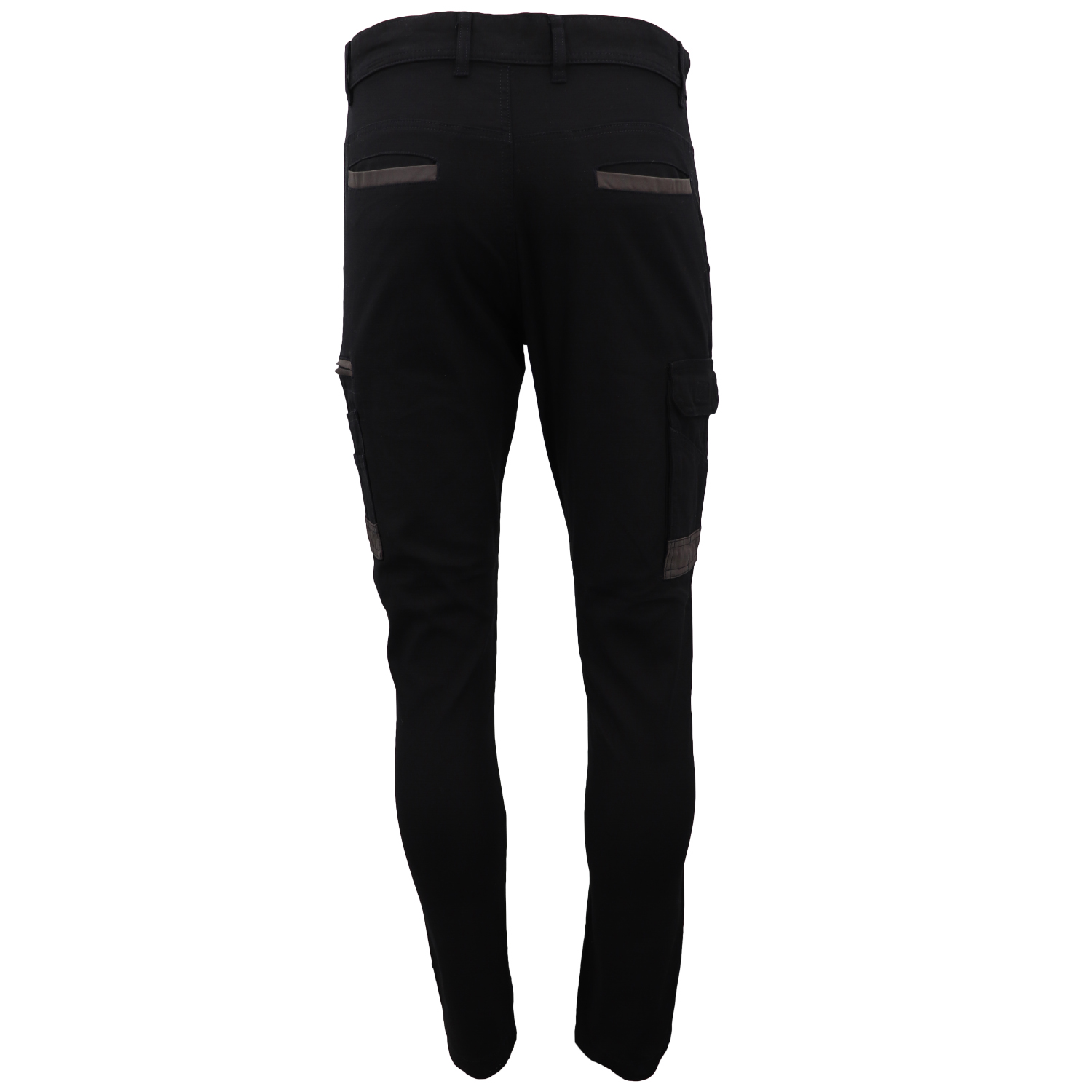 Men's Cotton Drill Cargo Work Pants UPF 50+ 13 Pockets Tradies Workwear Trousers, Black, 38 - Image 3