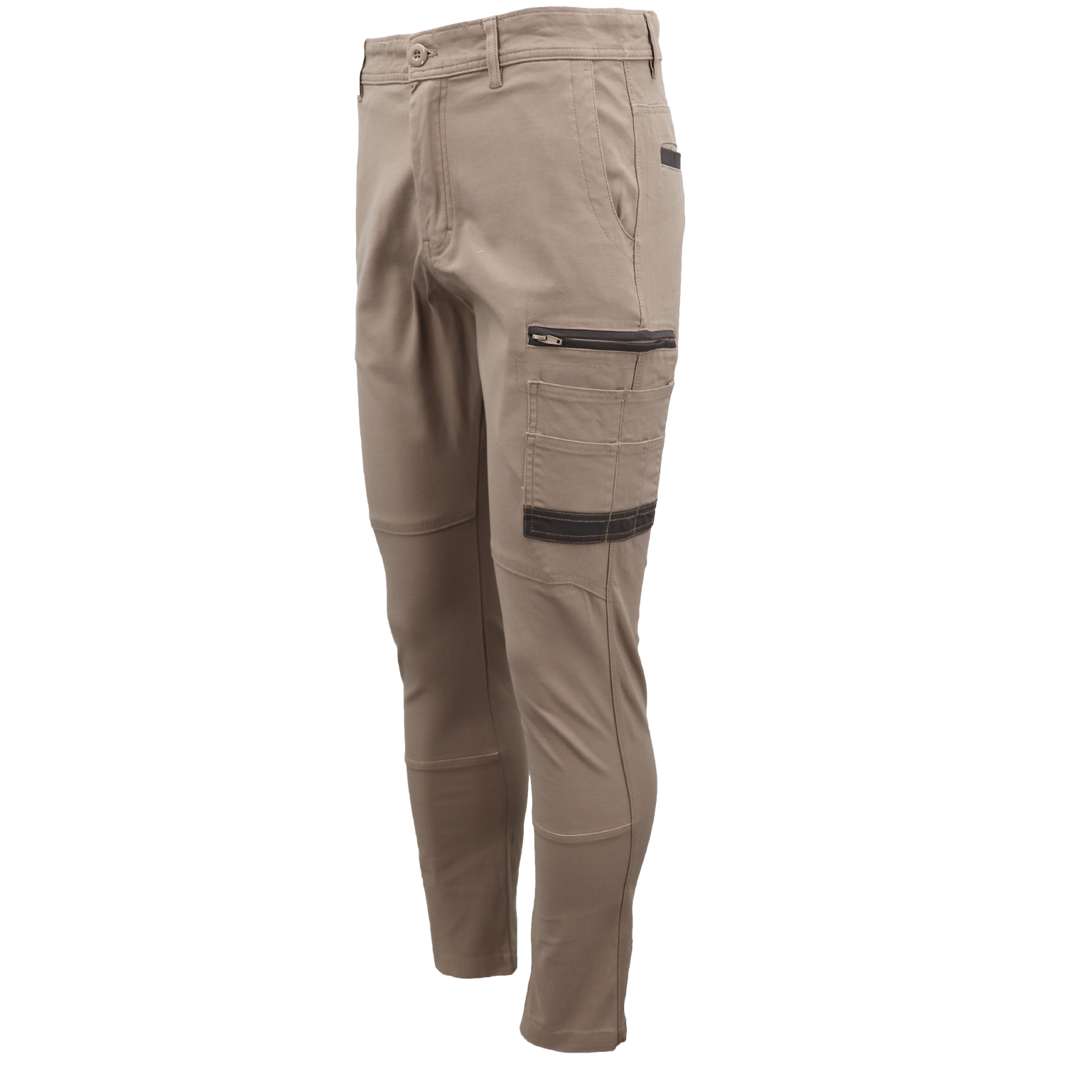 Men's Cotton Drill Cargo Work Pants UPF 50+ 13 Pockets Tradies Workwear Trousers, Black, 38 - Image 5