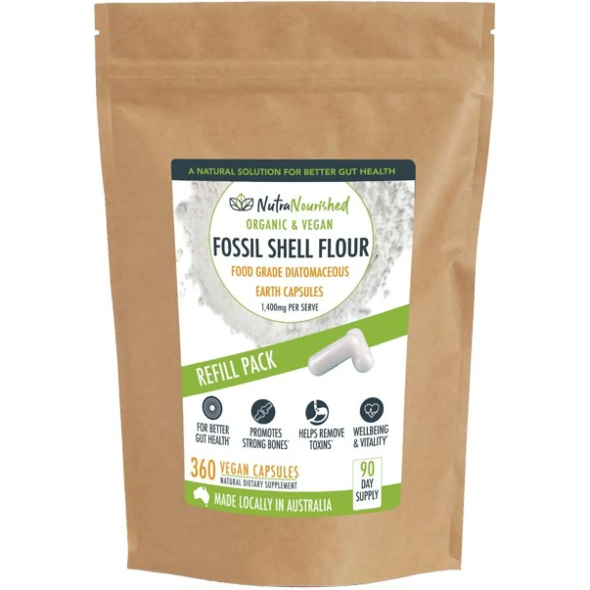 Organic Fossil Shell Flour Capsules - Refill Bag - Image 1