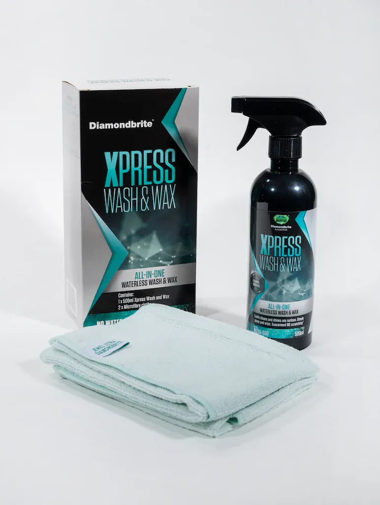 Xpress Water Less Wash & Wax Pack - 500ml + 2X Microfibre cloths - Made in UK - Image 1