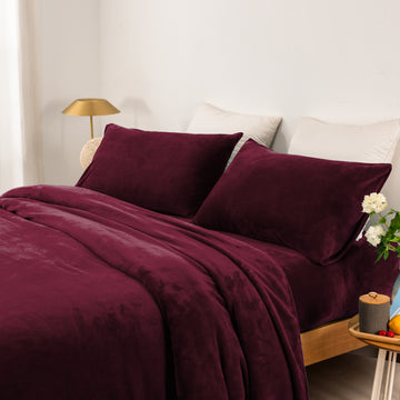 thermal microplush sheet set double aubergine - Image 1