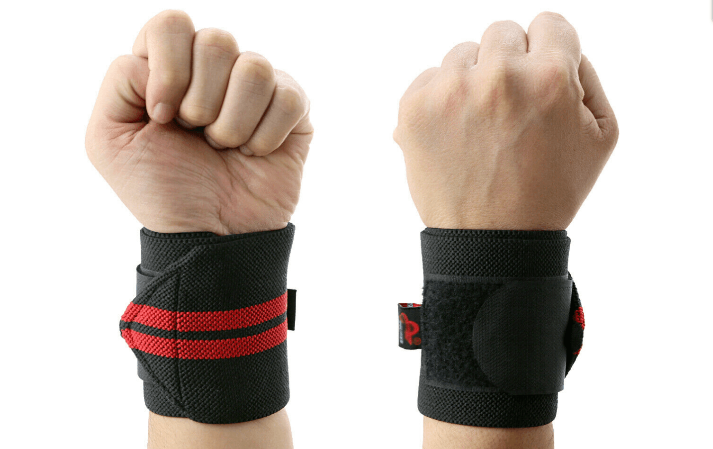 Aolikes Weight Lifting Gym Muscle Training Wrist Support Straps Wraps Hand - Black+Red - Image 4