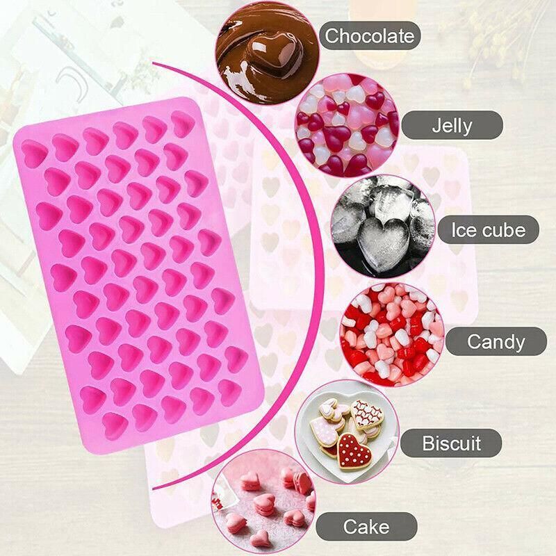 55 Love Heart Silicone Mould Chocolate Mold Candy Gummy Maker Ice Jelly Tray Au - Image 5