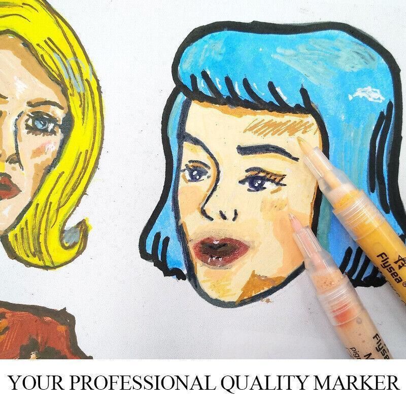 12 Colours Acrylic Paint Pens Markers Skin Tone - Image 4