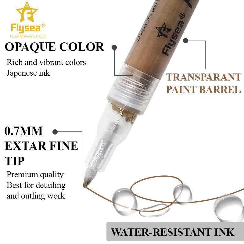 12 Colours Acrylic Paint Pens Markers Skin Tone - Image 5