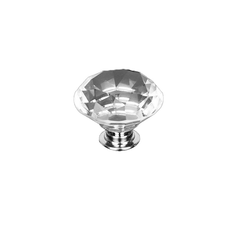 Door Knobs Handles Clear Crystal Diamond Glass Kitchen Cupboard Cabinet Pulls 40MM - Clear-10PCS - Image 7