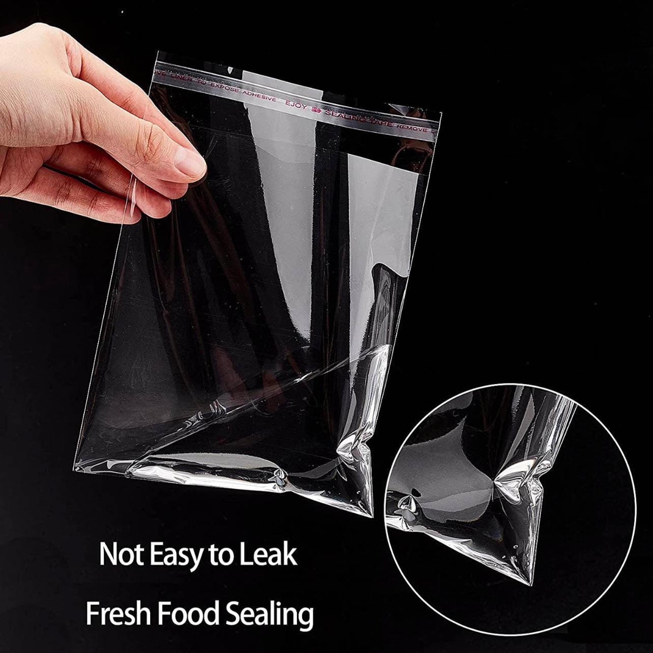 Multi-size Clear Self-Seal Cellophane Bags - Bulk Adhesive Opp - 11*20+4 - Image 4