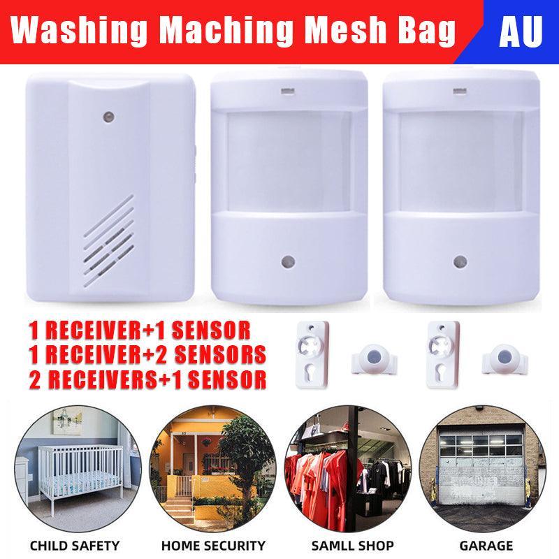 Restaurant Shop Door Entry Wireless Pir Motion Sensor Door Chime Door Bell Alarm - 1 Receiver+2 Sensors - Image 1