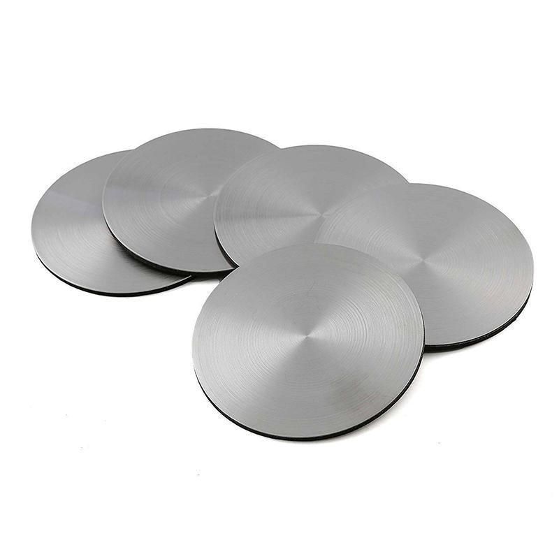 Stainless Steel Drink Coaster Set 6PCS Heat Resistant Cup Pads With Holder - Image 8