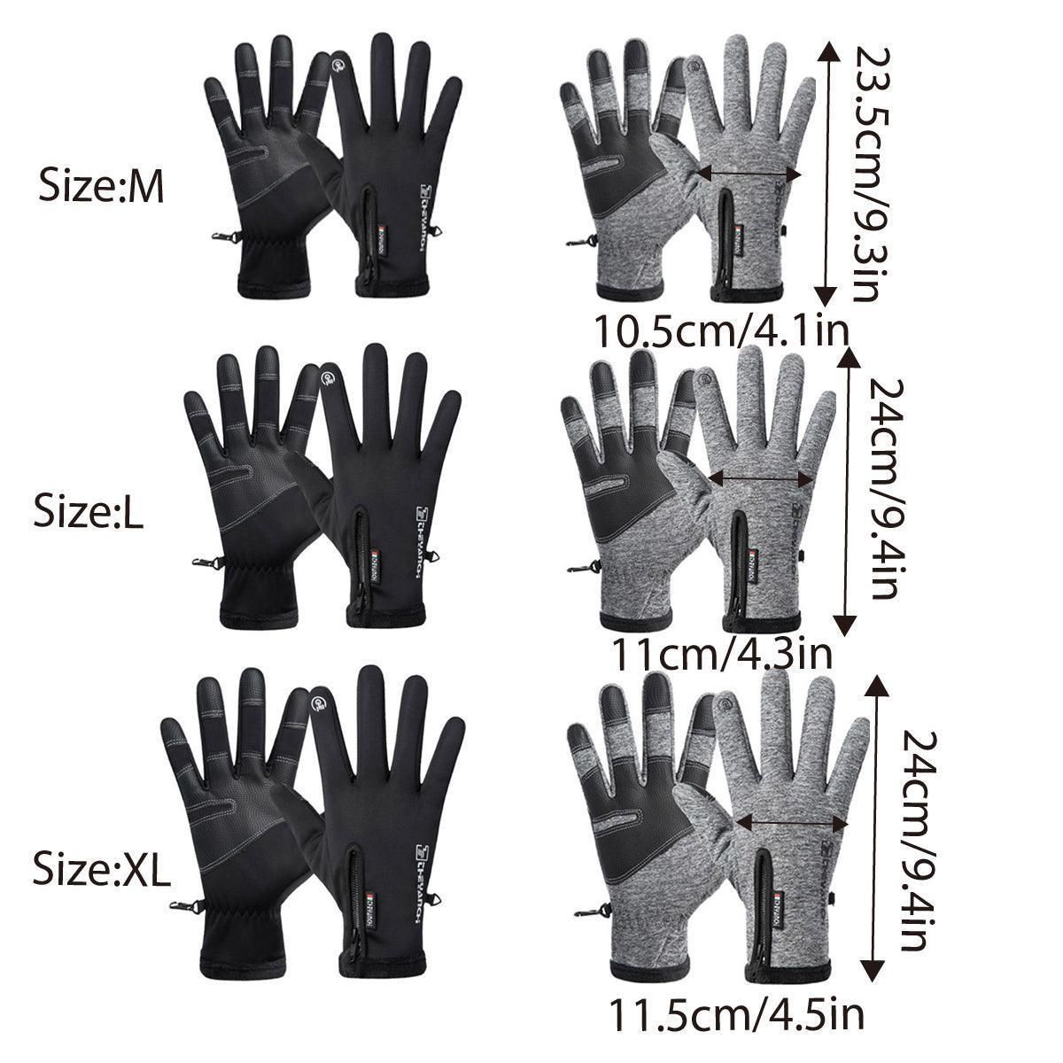 Winter Gloves Thermal Touch Screen Thermal Windproof Warm Black - XL - Image 3