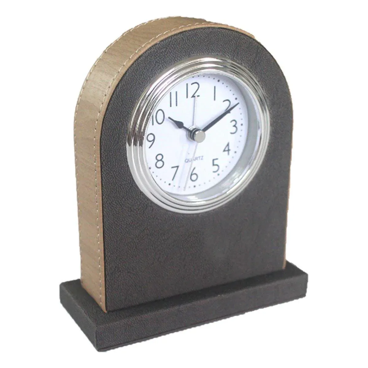 Classic Hotel Alarm Clock Quartz Movement Faux Leather Design with Clear Display - Orange - Image 7