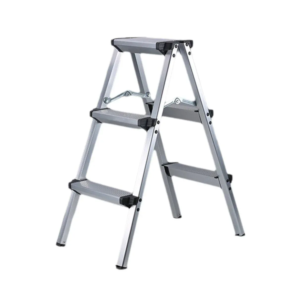 Portable Aluminium 1-3 Step Folding Ladder Anti-Slip Frame Stool for Home Use - 1 step Folding Ladder - Image 8