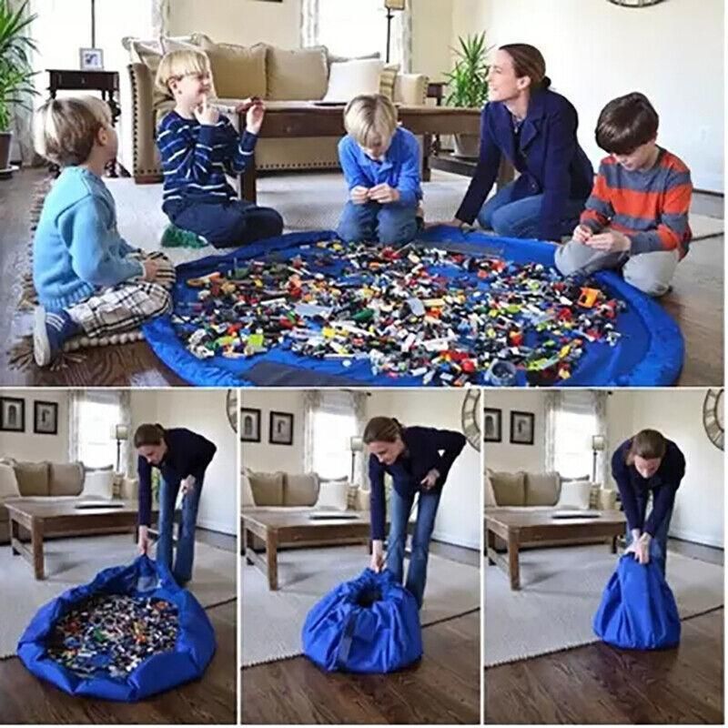 150Cm Kids Play Mat Bag Portable Toy Storage Organizer Lego Toys Drawstring Bag - Image 3