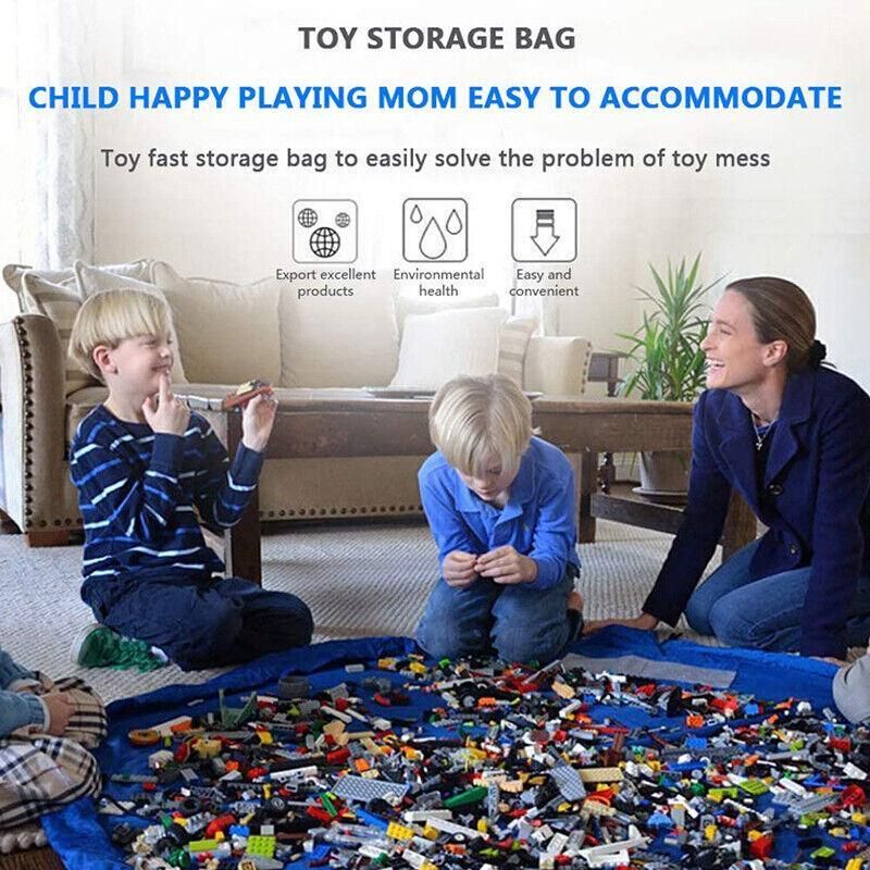 150Cm Kids Play Mat Bag Portable Toy Storage Organizer Lego Toys Drawstring Bag - Image 4