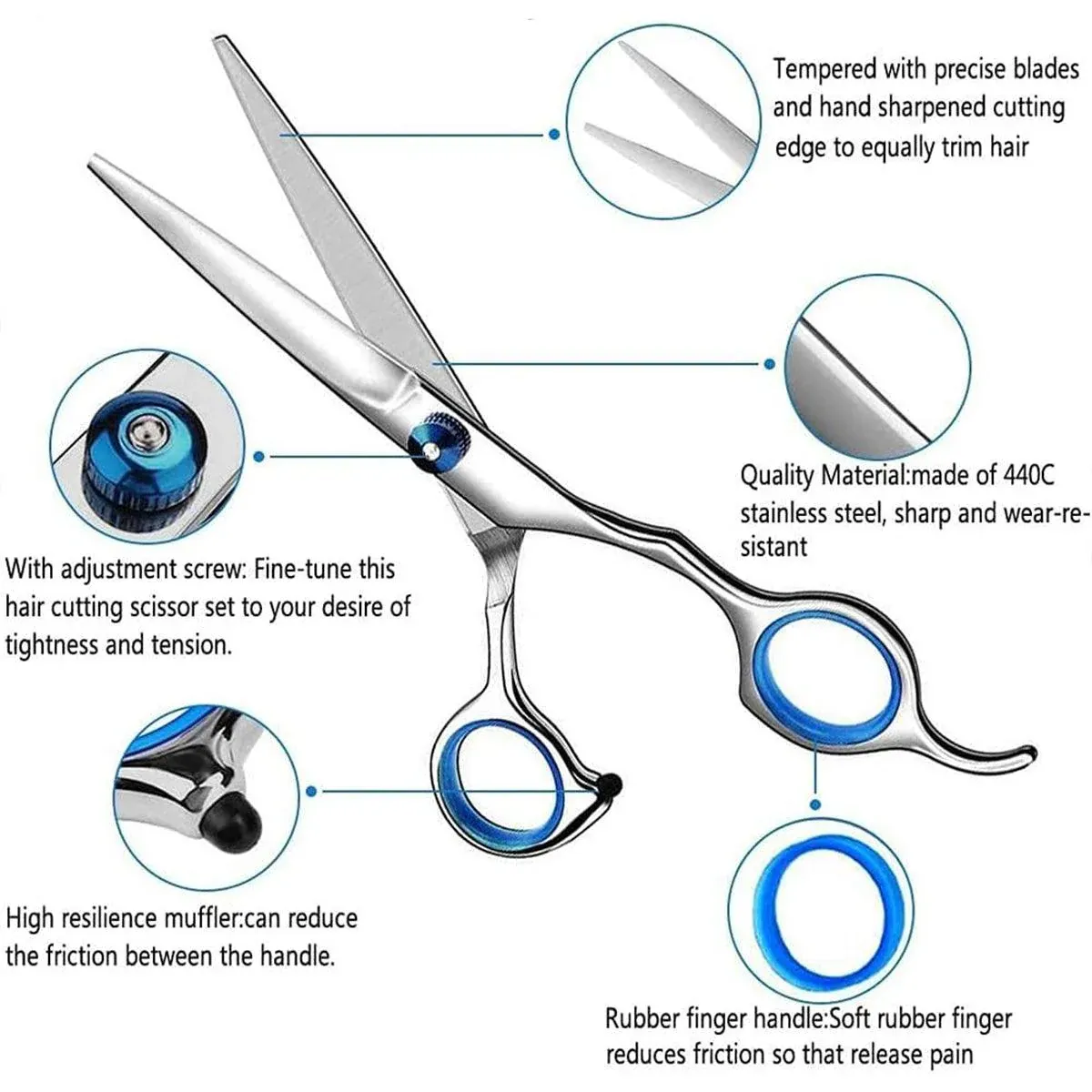 11pcs Hair Cutting Scissors Set Professional Hairdressing Scissors Barber Tools - Image 6
