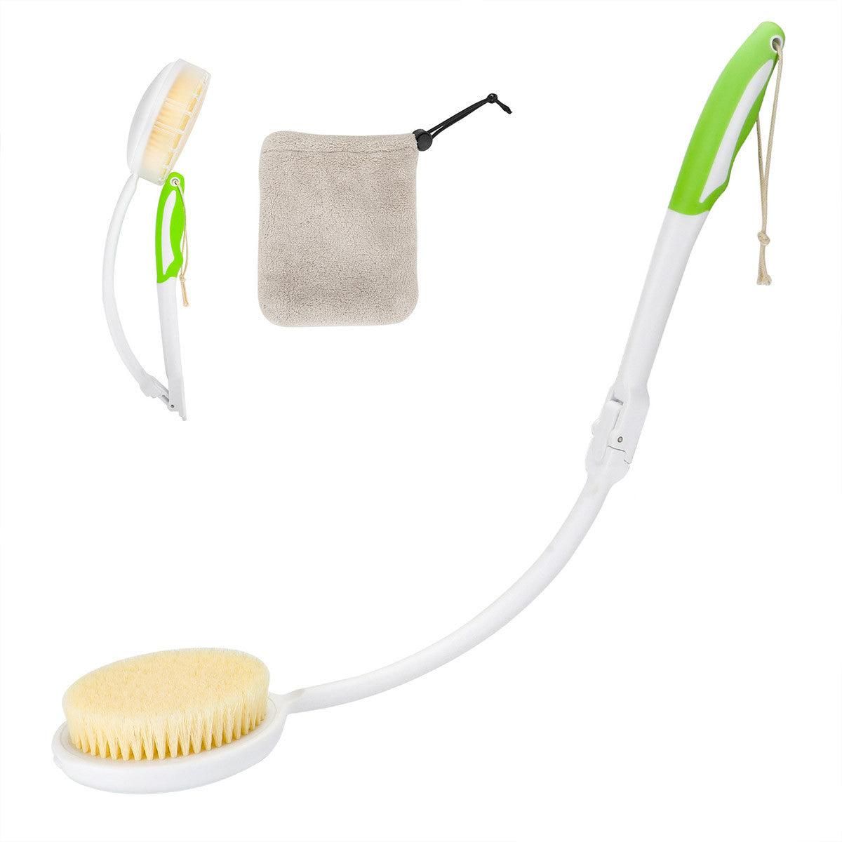 Back Bath Brush with Soft Bristles Curved Handle for Convenient Shower Scrubbing - Image 2