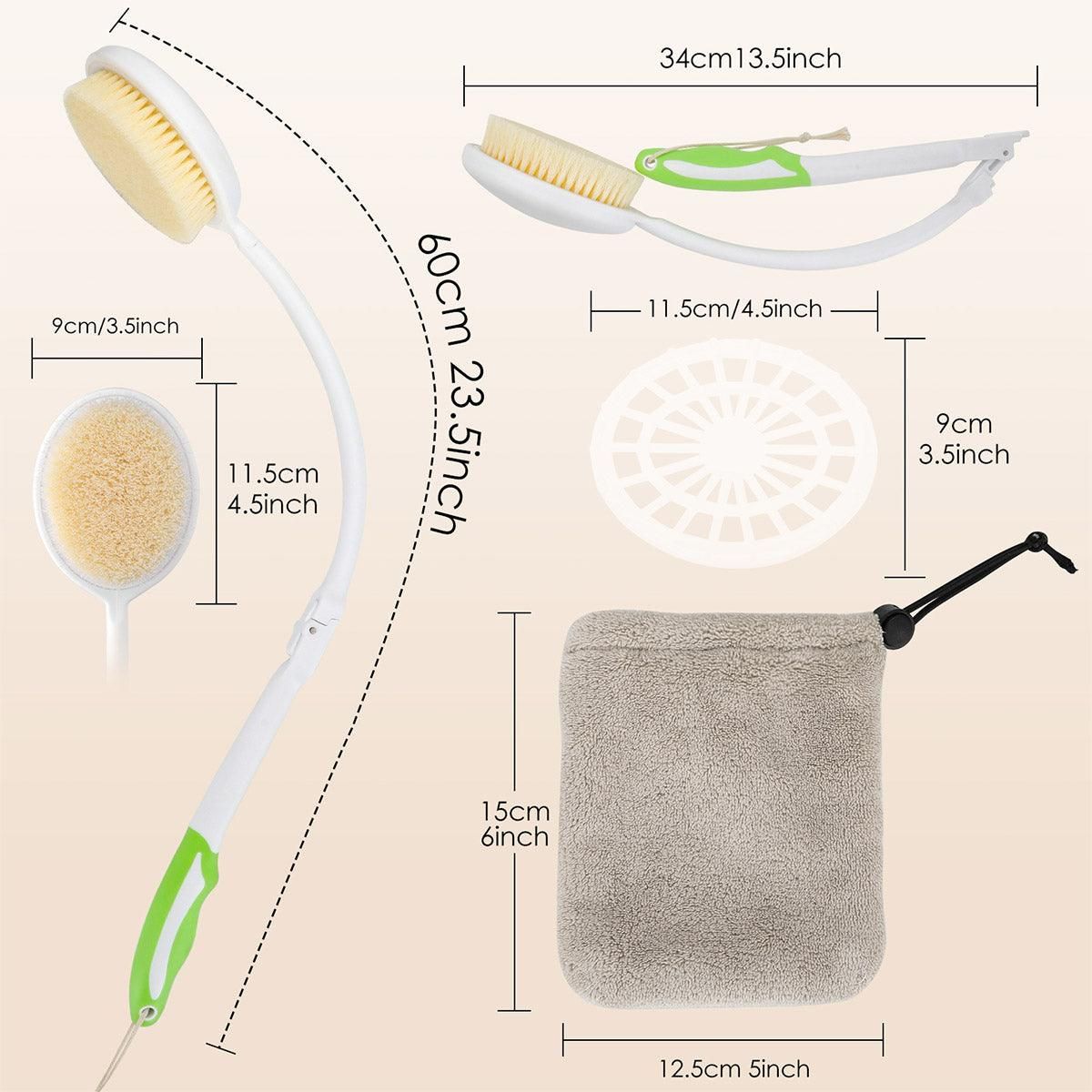 Back Bath Brush with Soft Bristles Curved Handle for Convenient Shower Scrubbing - Image 3