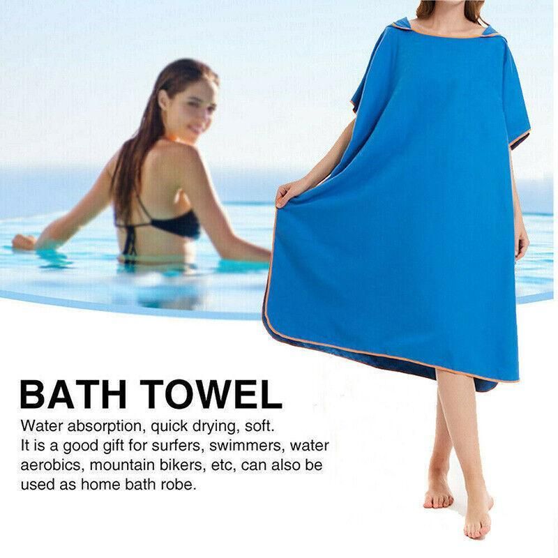 Adult Changing Robe Towel Bath Hooded Quick Dry Beach Towel Poncho Bathrobe Au - Image 4