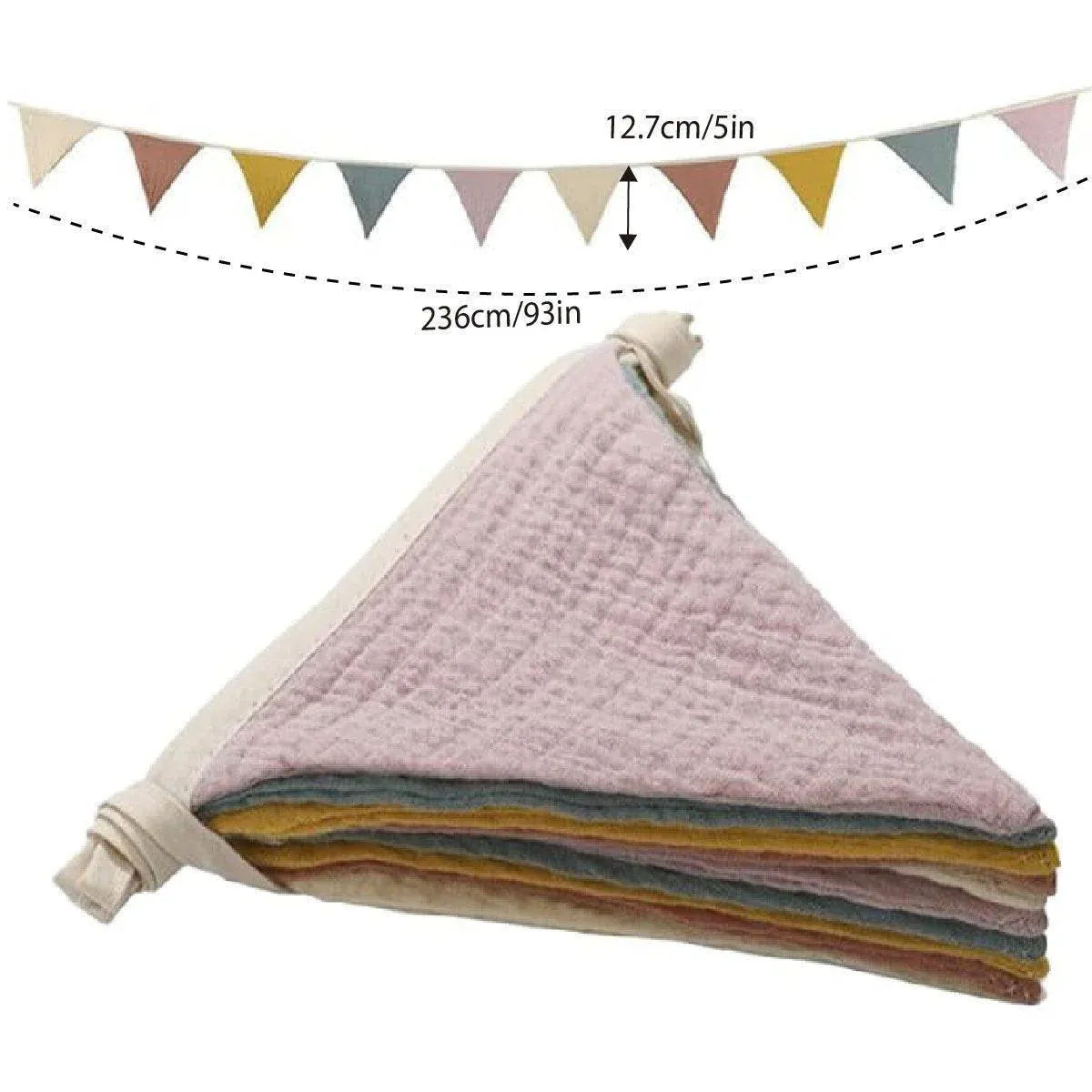 2PCS Triangle Bunting Flag Garland Hanging Flag Banner for Wedding Parties - Image 3