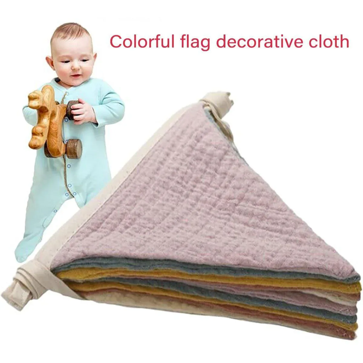 2PCS Triangle Bunting Flag Garland Hanging Flag Banner for Wedding Parties - Image 6