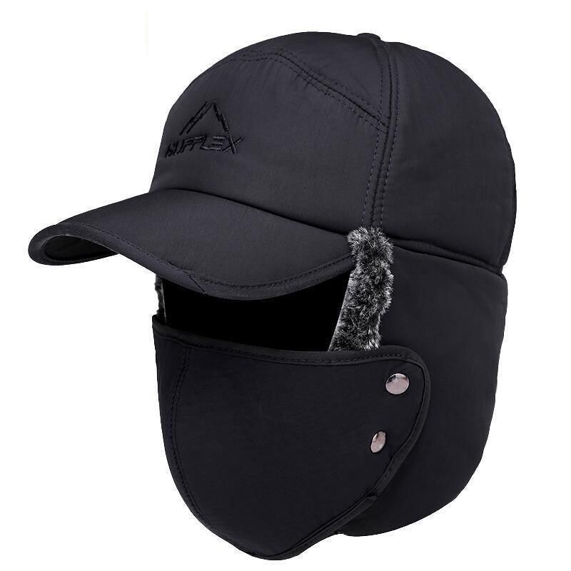 Winter 3 In 1 Thermal Fur Lined Trapper Bomber Hat With Ear Flap Face Mask Cap - Image 2
