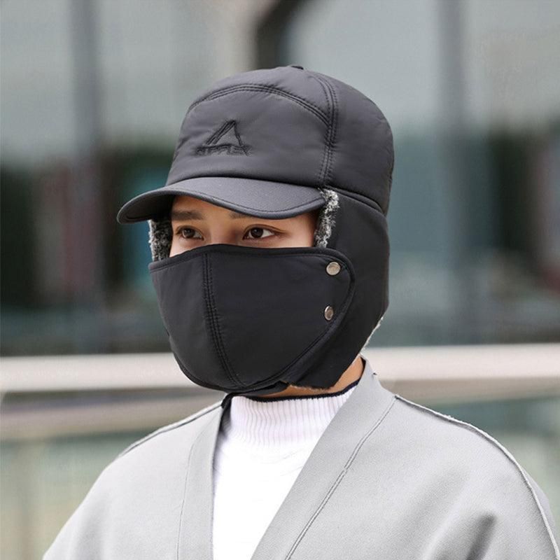 Winter 3 In 1 Thermal Fur Lined Trapper Bomber Hat With Ear Flap Face Mask Cap - Image 6