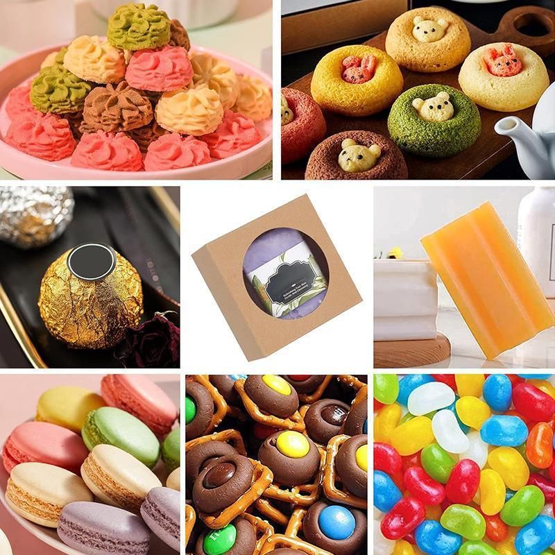 50PCS Handmade Soap Paper Box Round Window Kraft Black White Candy Biscuit Box - Khaki-50pcs 8*8*3CM - Image 5
