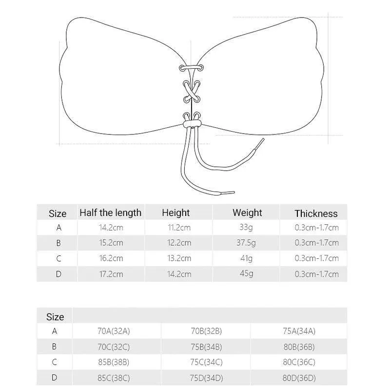 Strapless Backless Invisible Bra Push Up Stick On Silicone Lingerie Adjustable Nude - A - Image 3
