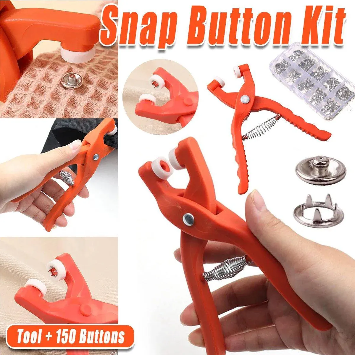 Snap Button Installation Tool Pliers Set Fastener Press Stud Kit Sewing Tool - Image 1