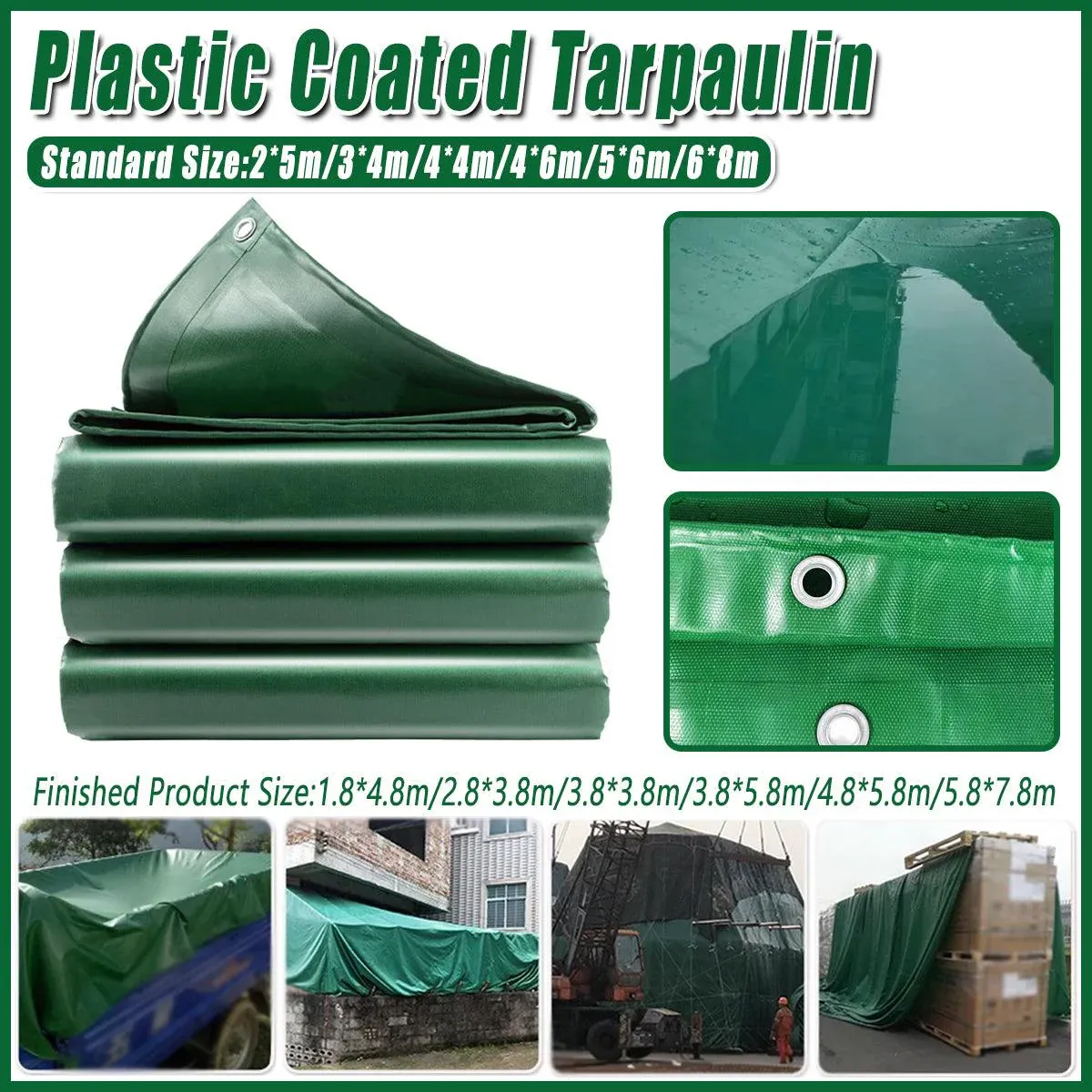 Heavy Duty Waterproof Canvas Tarp Tarpaulin Sun Block Dustproof Army Shelter - 3x4m(2.8x3.8m) - Image 1