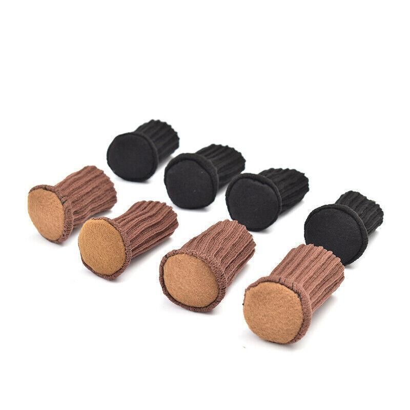 24Pcs Knitted Table Chair Leg Socks Sleeve Floor Protector Furniture Feet Covers - Black - Image 3