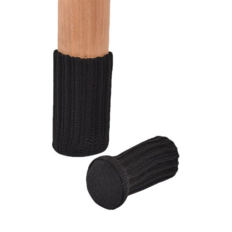 24Pcs Knitted Table Chair Leg Socks Sleeve Floor Protector Furniture Feet Covers - Black - Image 5