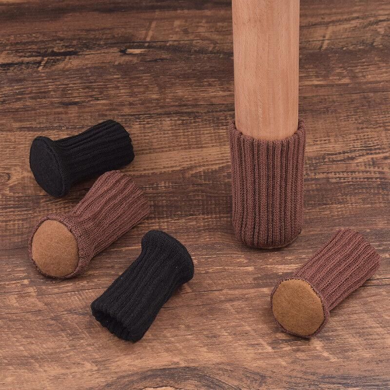 24Pcs Knitted Table Chair Leg Socks Sleeve Floor Protector Furniture Feet Covers - Black - Image 6