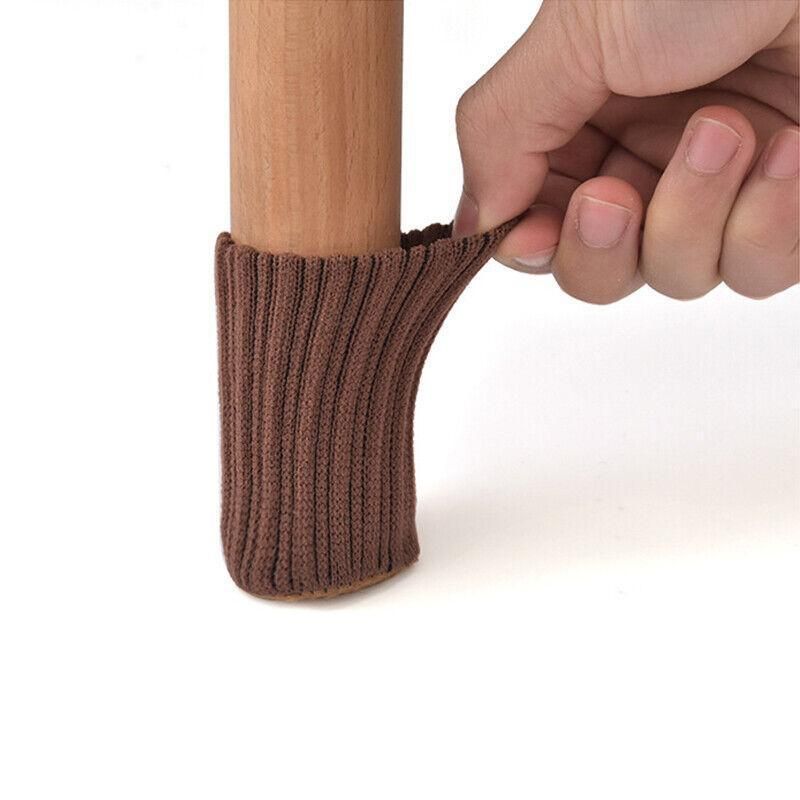 24Pcs Knitted Table Chair Leg Socks Sleeve Floor Protector Furniture Feet Covers - Black - Image 7