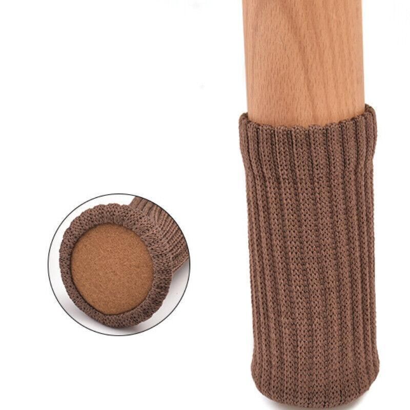 24Pcs Knitted Table Chair Leg Socks Sleeve Floor Protector Furniture Feet Covers - Black - Image 8