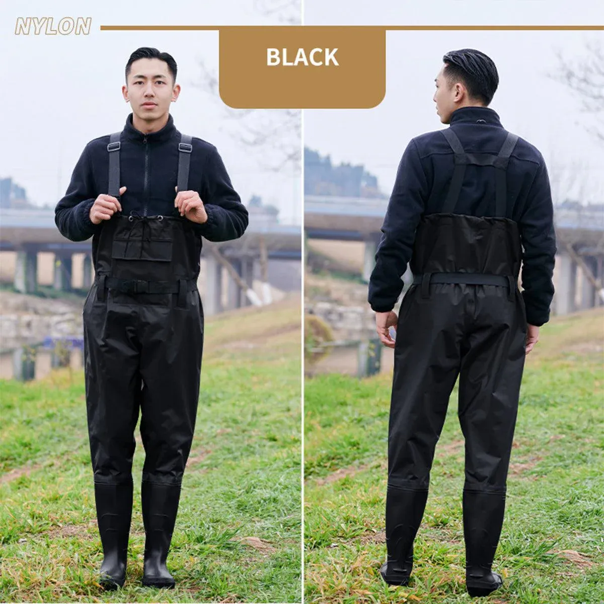 Waterproof Ultra Light Breathable Wading Pants Nylon Half Length Gear - Army green-42 - Image 3