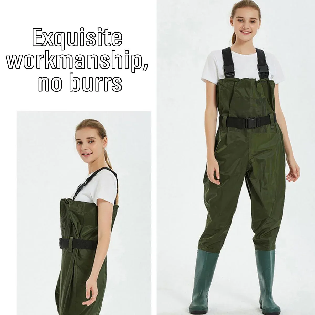 Waterproof Ultra Light Breathable Wading Pants Nylon Half Length Gear - Army green-42 - Image 4