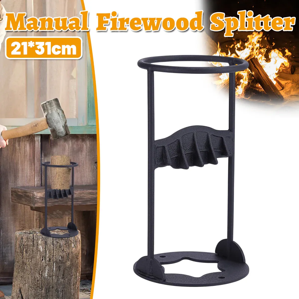 Manual Firewood Splitter Heavy Duty Log Wood Splitting Cutter Kindling Cracker - Image 1
