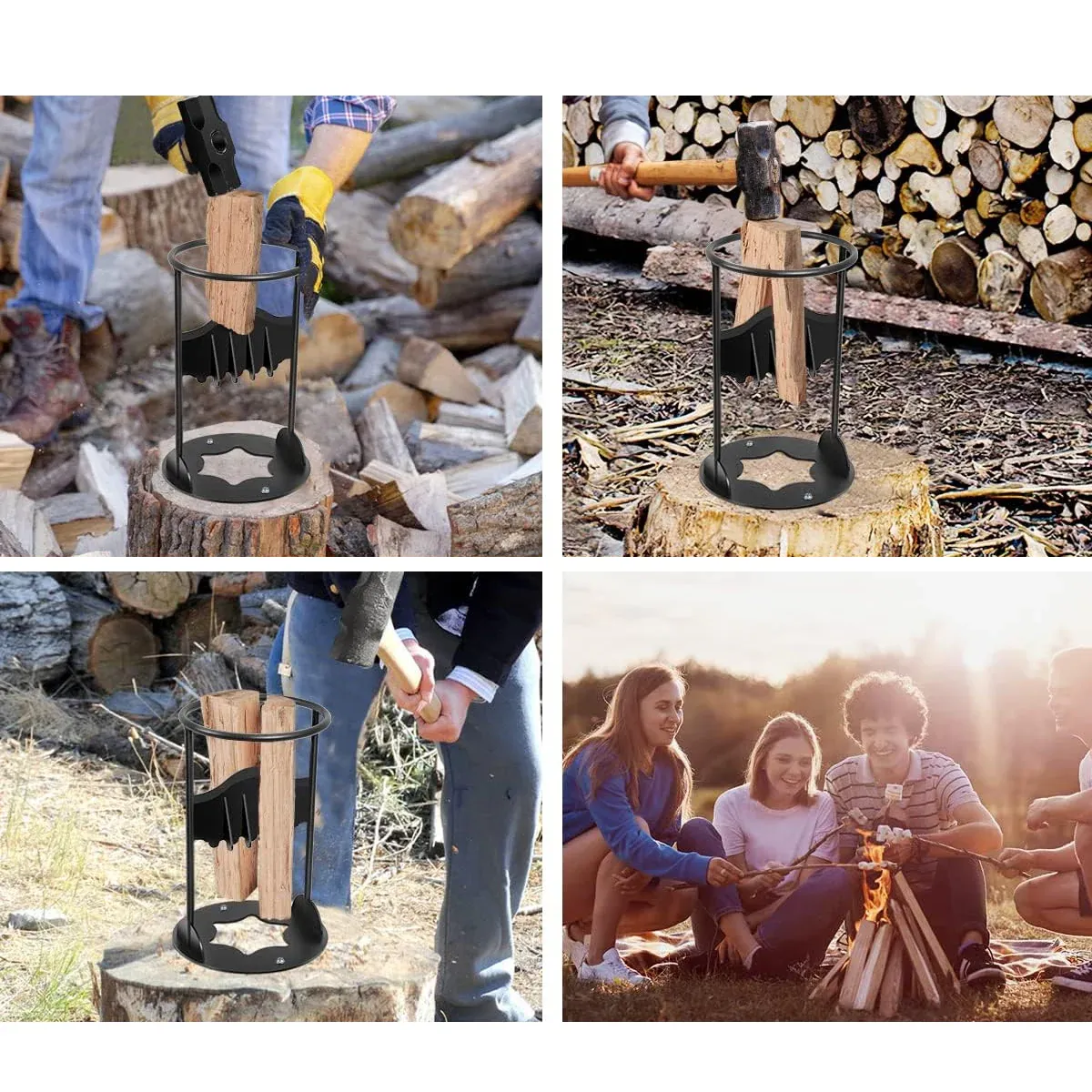 Manual Firewood Splitter Heavy Duty Log Wood Splitting Cutter Kindling Cracker - Image 7