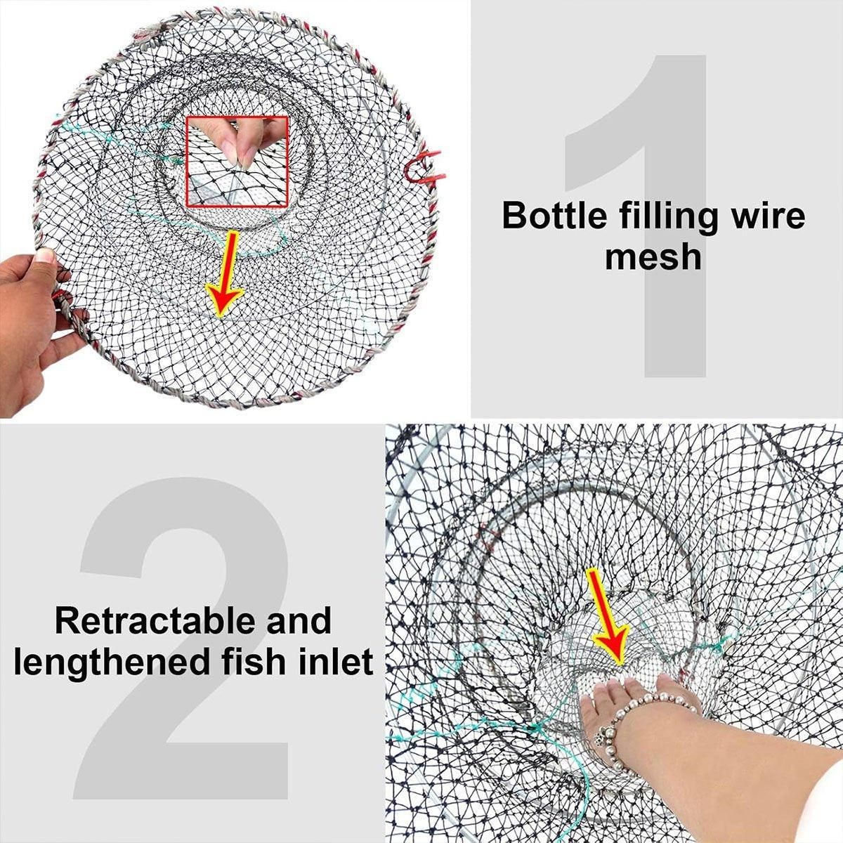 2PCS Shrimp Crab Lobster Fishing Net Fish Trap Cage for Carp Crucian Breeding - Image 5
