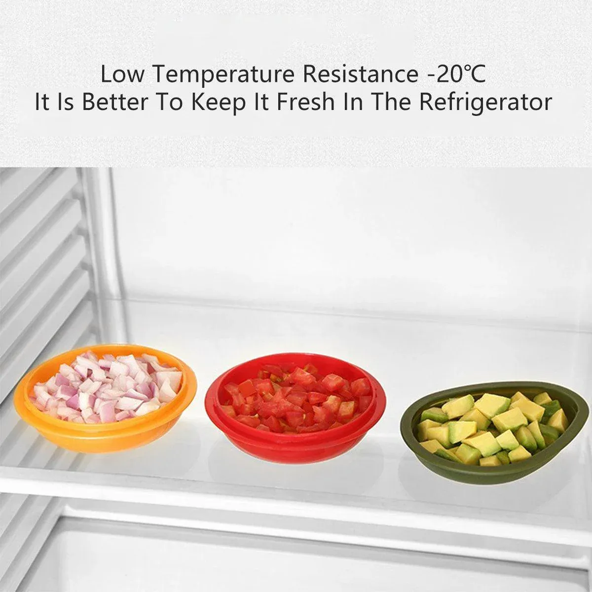 3X Plastic Fruit Vegetable Storage Container Avocado Tomato Lemon Onion Box and Lid - Image 4