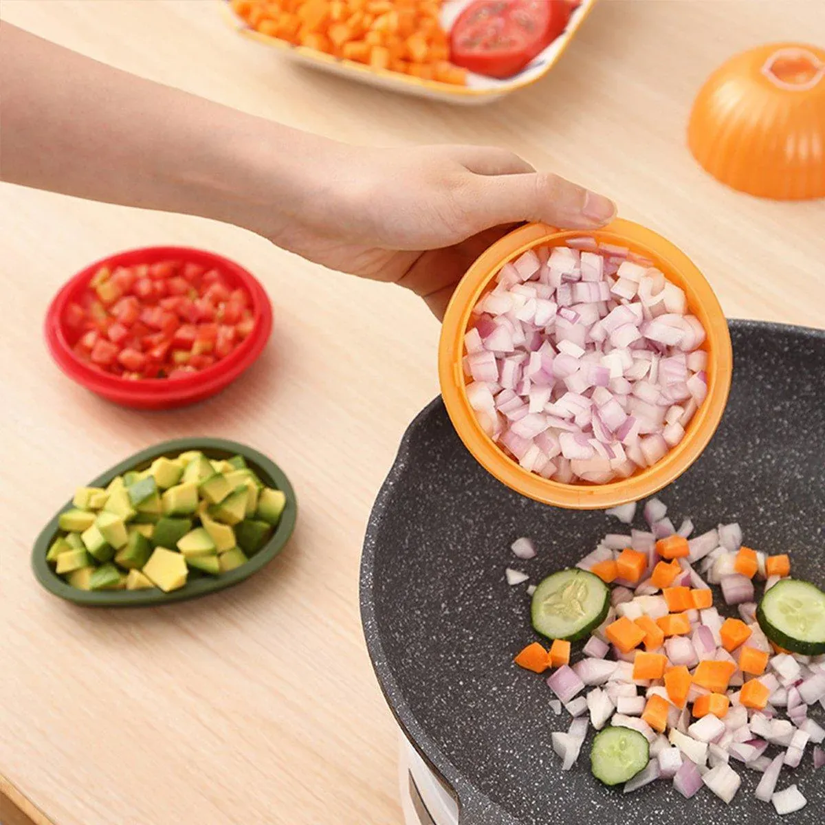 3X Plastic Fruit Vegetable Storage Container Avocado Tomato Lemon Onion Box and Lid - Image 5