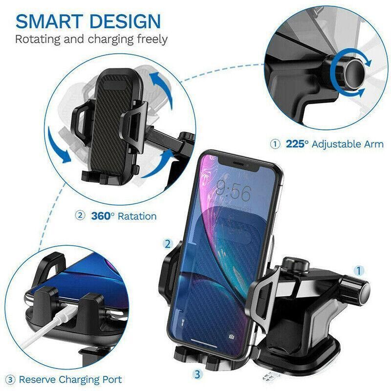 Universal 360� Windshield Mount Car Smart Phone Holder Cradle Long Neck Au - Image 6