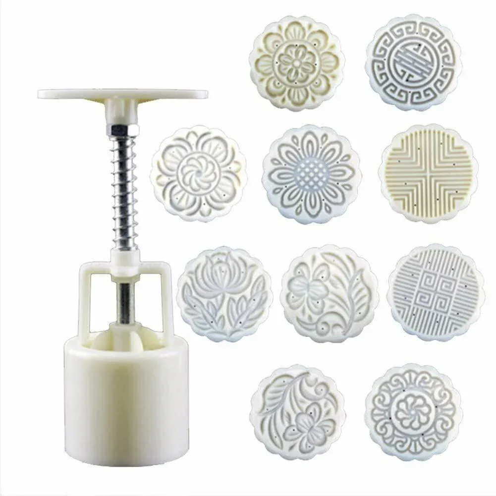 Mooncake Decor Cookies Round Pastry Moon Cake Diy Flower Stamps Mold Mould Au - Image 2